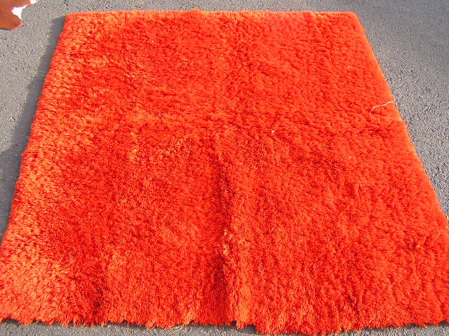 RUG #019, Burnt Orange Shag 1.8m x 1.7m